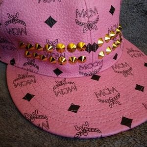 MCM Pink Studded baseball cap